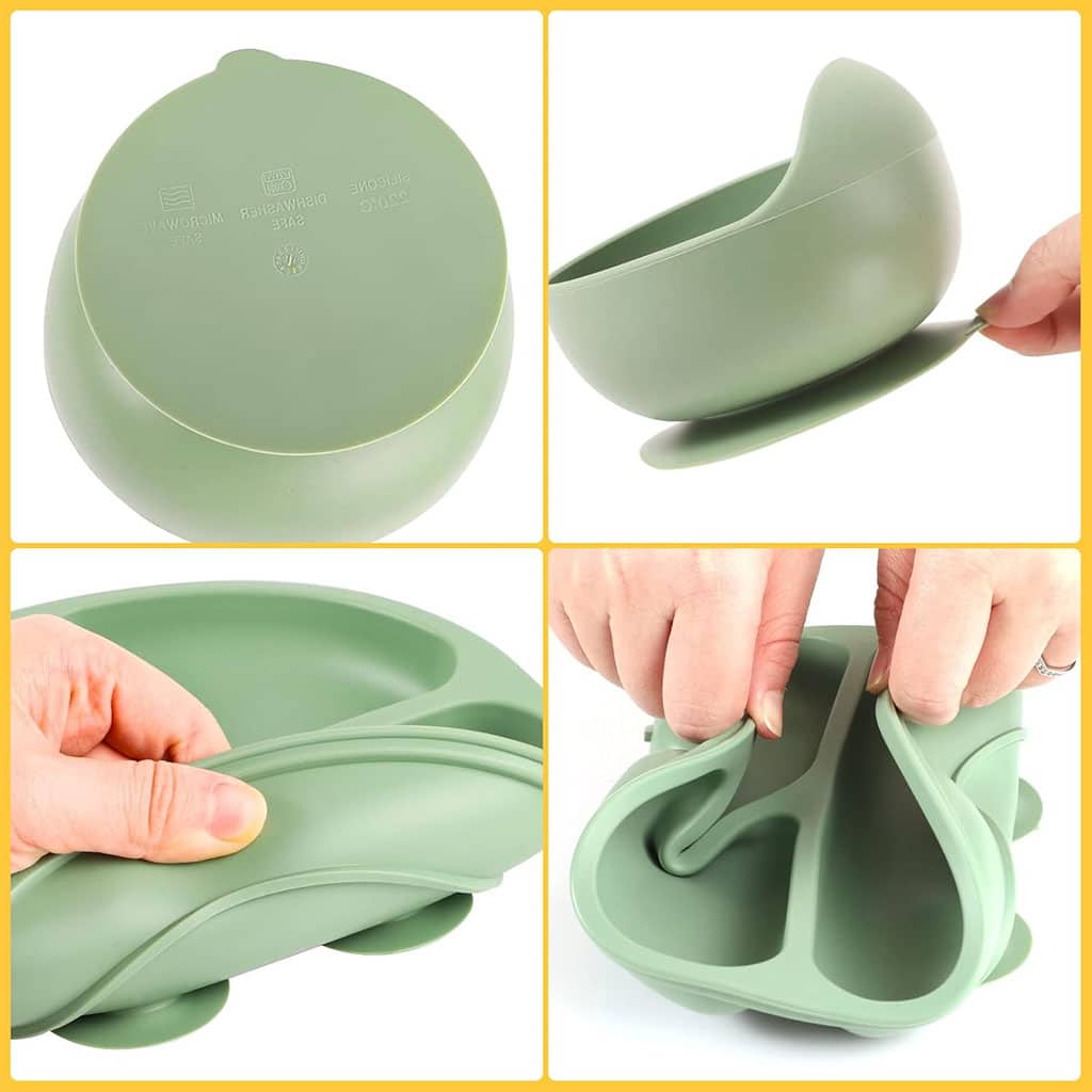 Lot de 6 accessoires d’alimentation en silicone pour bébé – طقم تغذية للأطفال — معاينة 2