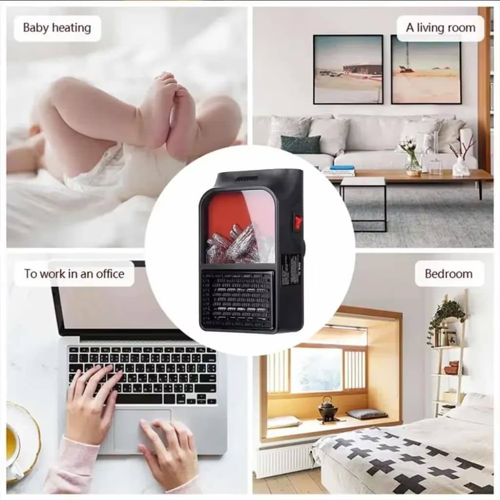 Chauffage Électrique Portable avec Effet Flamme 3D – مدفأة كهربائية محمولة بتأثير اللهب ثلاثي الأبعاد — معاينة 8