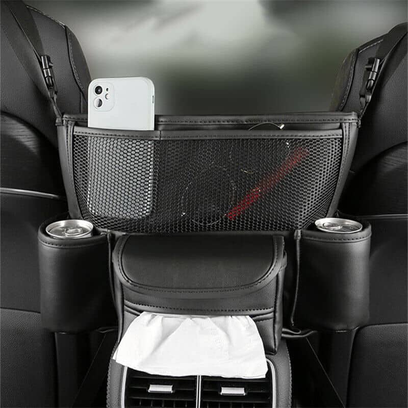 Sac de rangement central en cuir pour siège avant de voiture — معاينة 3