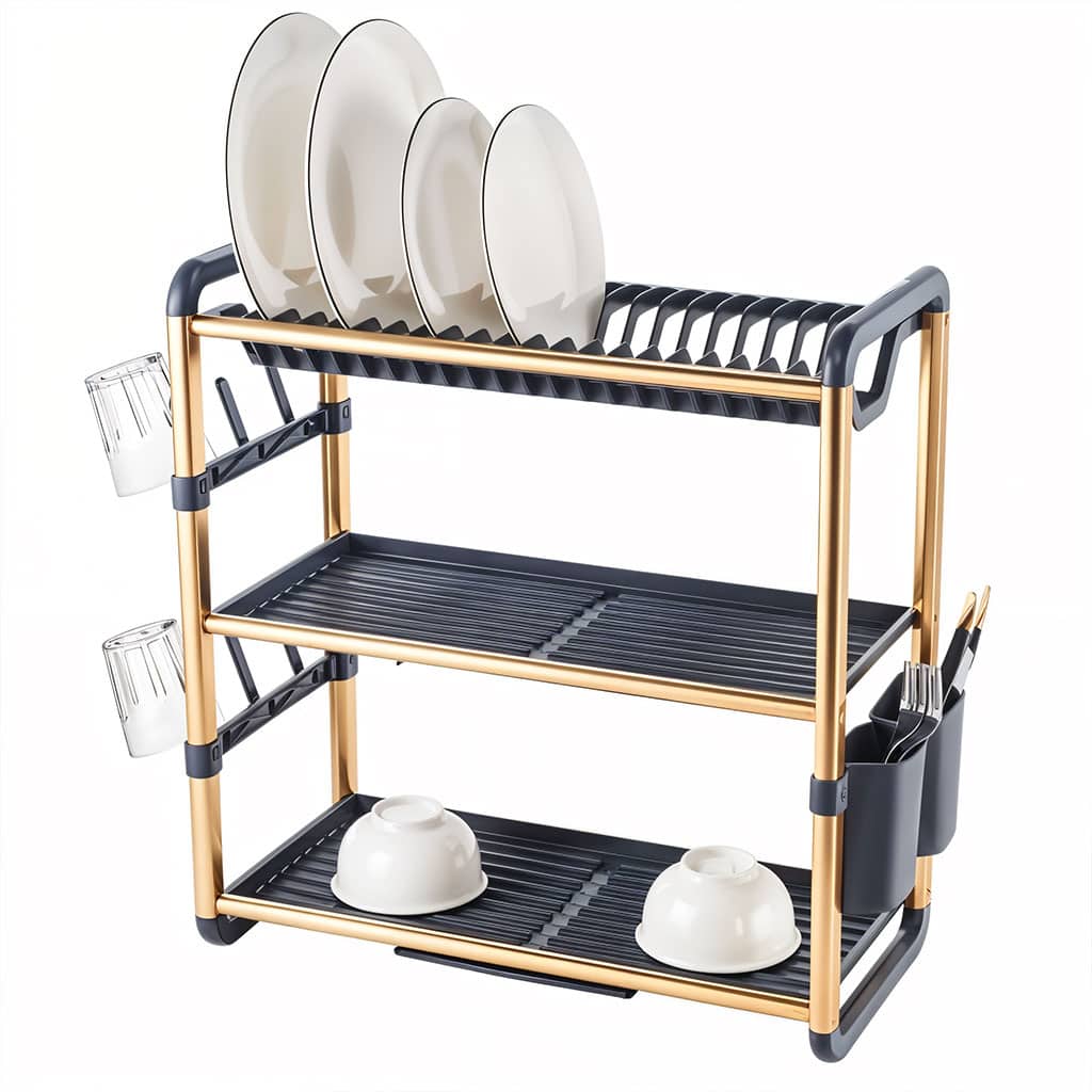 Egouttoir à Vaisselle en Aluminium de Haute Qualité 3 étages SX-841 – منظم أواني الغسيل — معاينة 4