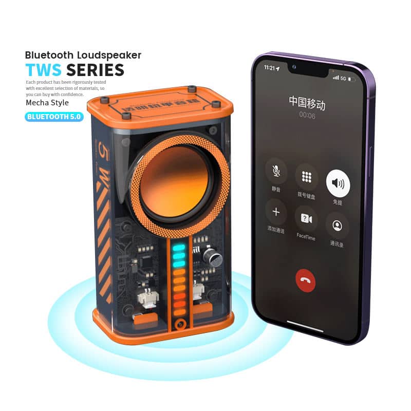 K07 Haut-parleurs compatible Bluetooth 5.0 Transparent sans fil  USB 3 LED — معاينة 2