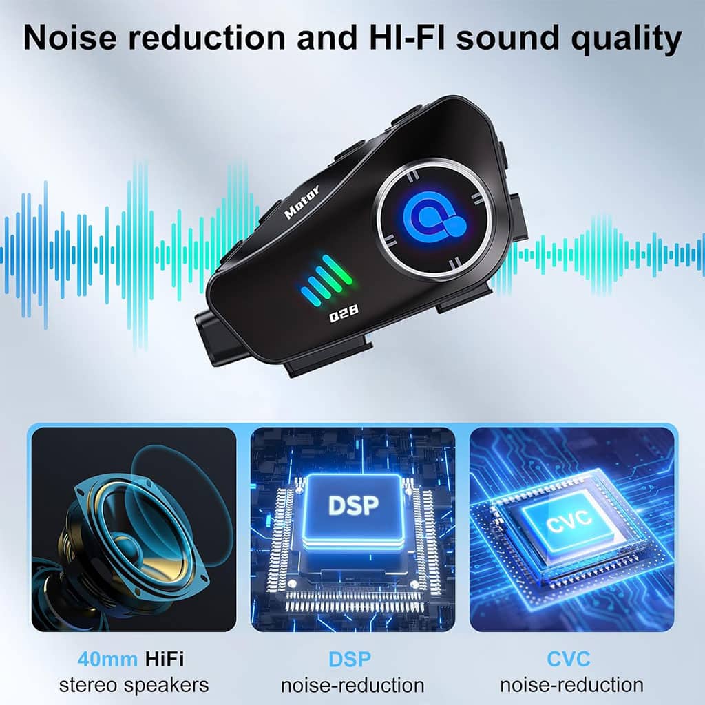 Oreillette Bluetooth pour Casque Moto avec Camera Full HD App Control – سماعات سائقي دراجة النارية مع كاميرة مدمجة — معاينة 2