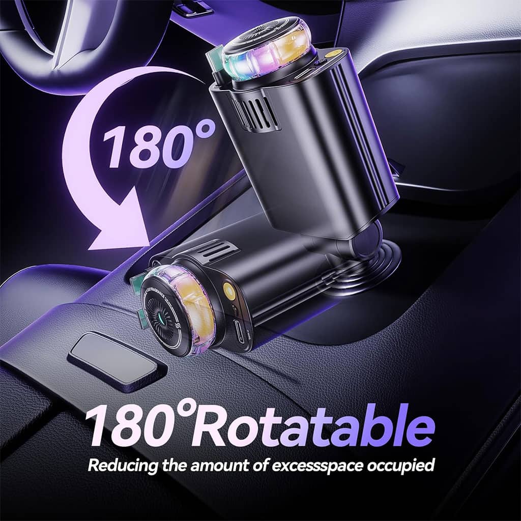 Chargeur voiture rétractable 5 en 1 avec aromathérapie et lumière des étoiles – شاحن سريع للسيارة مع معطر — معاينة 7