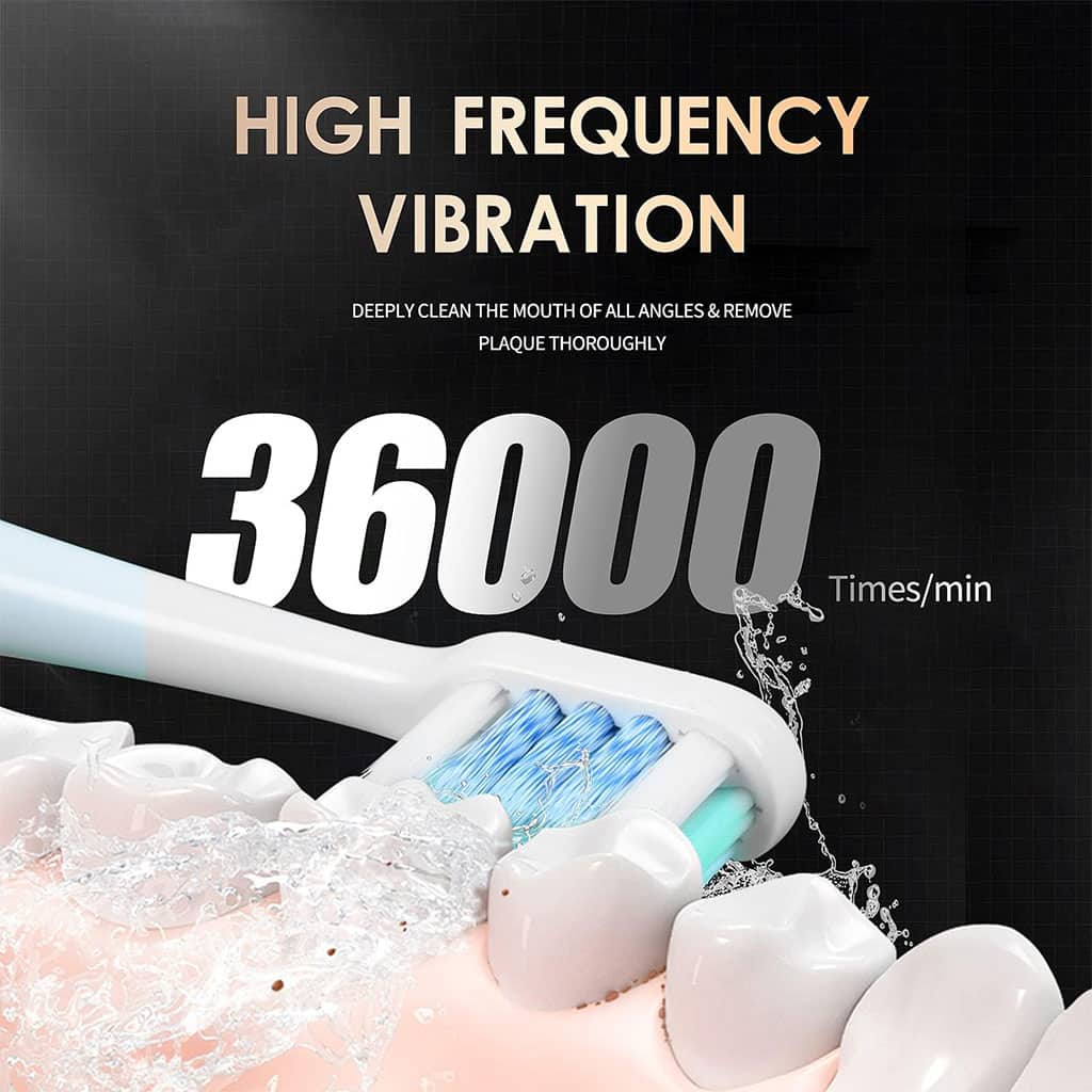 Brosse à dents électrique sonique 6 modes réglables avec 4 têtes – فرشاة أسنان — معاينة 4
