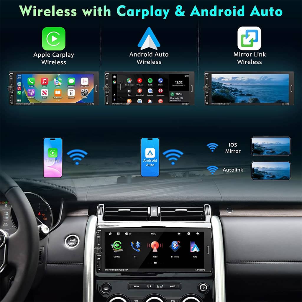 جهاز راديو سيارة لمسي | Autoradio 1 DIN 6.9 Pouces | CarPlay Wireless Android Auto — معاينة 5