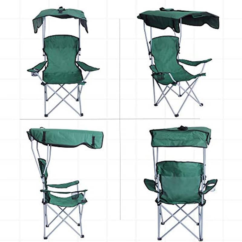 Chaise Longue Pliable Avec Porte Goblet Et Ombrelle — معاينة 6