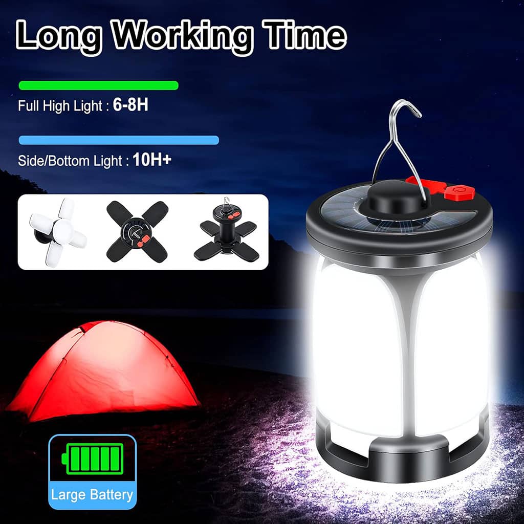 Lanterne de camping Rechargeable avec 6 modes d’éclairage, 60 LED — معاينة 7