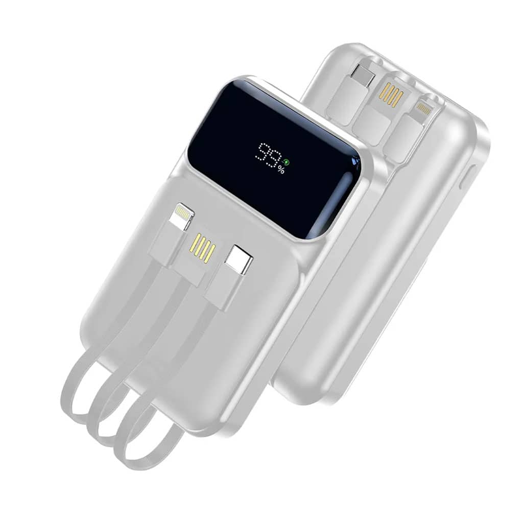 Power Bank Fast Charge Gevo 20000mAh avec Cable intégré LCD Screen – باور بانك سعة 20000ميلي أمبير مع كابلات شحن مدمجة — معاينة 4