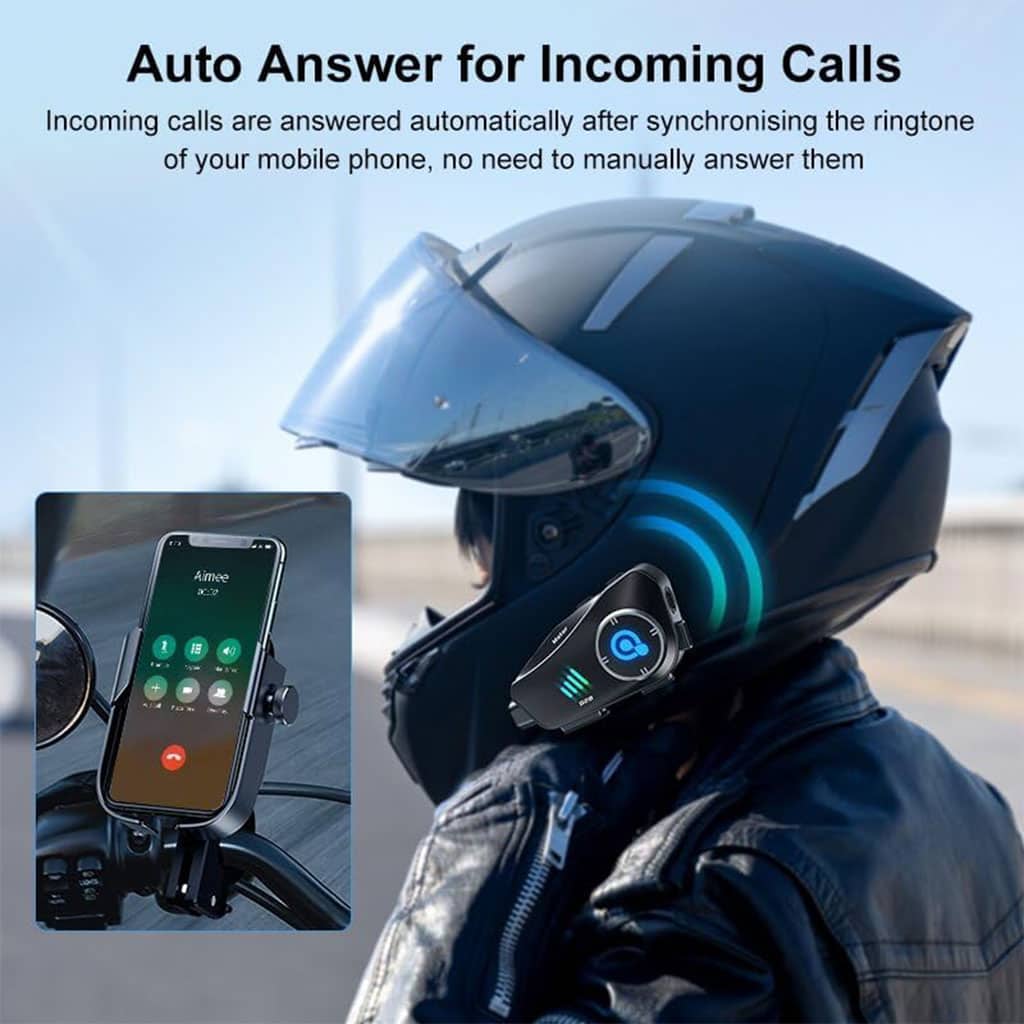 Oreillette Bluetooth pour Casque Moto avec Camera Full HD App Control – سماعات سائقي دراجة النارية مع كاميرة مدمجة — معاينة 4