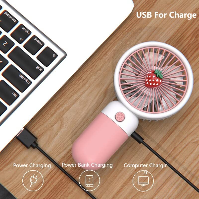 Ventilateur de bureau en forme de fruit de dessin animé, chargement USB — معاينة 7