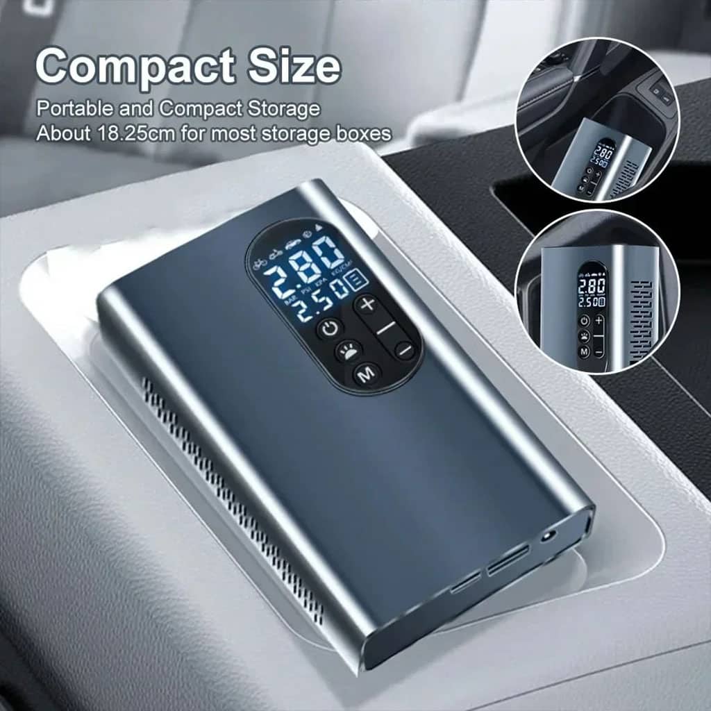 Compresseur À Air Portatif 150 PSI Rechargeable avec Lampe LED – جهاز نفخ عجلات محمول — معاينة 2