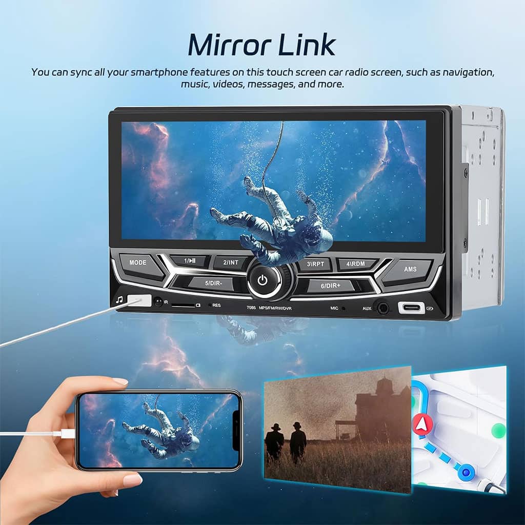 جهاز راديو سيارة | Autoradio 2 Din CarPlay Mirror Link | شاشة لمسية — معاينة 5