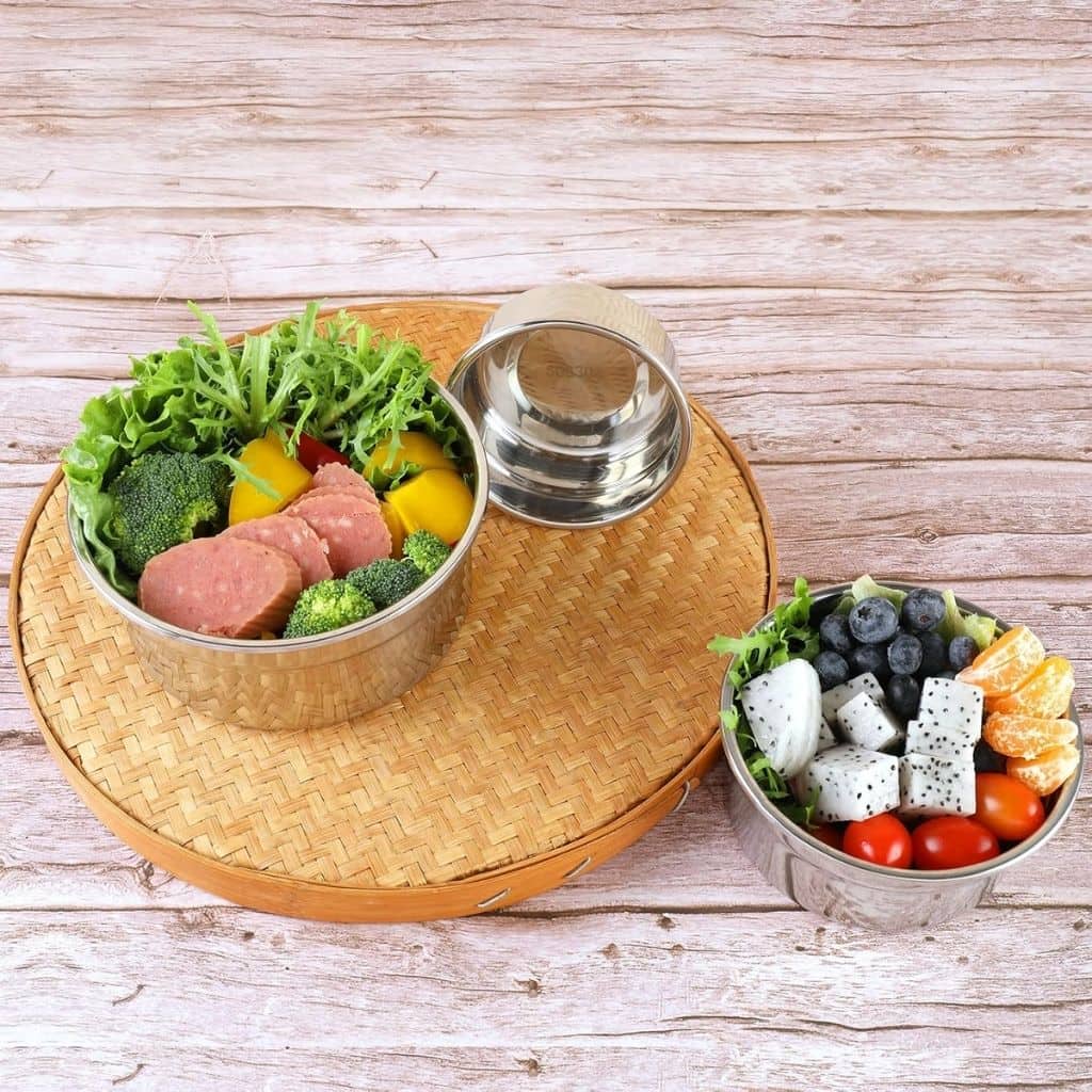 Conteneurs Alimentaires Empilables en Acier Inoxydable Écologiques 3pcs – حاويات طعام من الستانلس ستيل قابلة للتكديس — معاينة 6