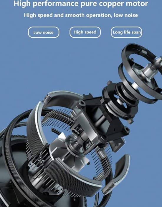 Ventilateur électrique 12V pour tableau de bord de voiture, rotatif à 360 degrés — معاينة 3