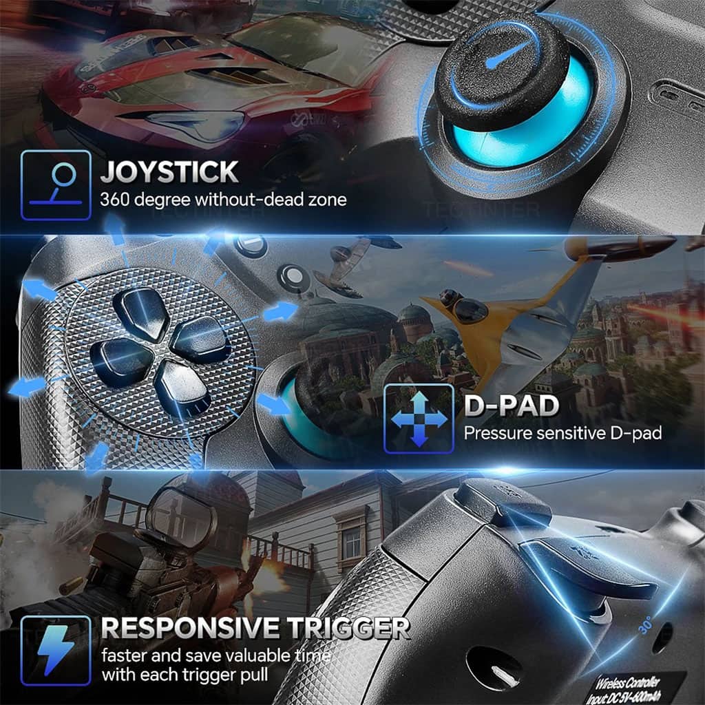 Manette de jeu sans fil 2.4G Compatible avec Android TV Box, Steam, PC, TVBOX, PS3 – يد تحكم لاسلكية — معاينة 3