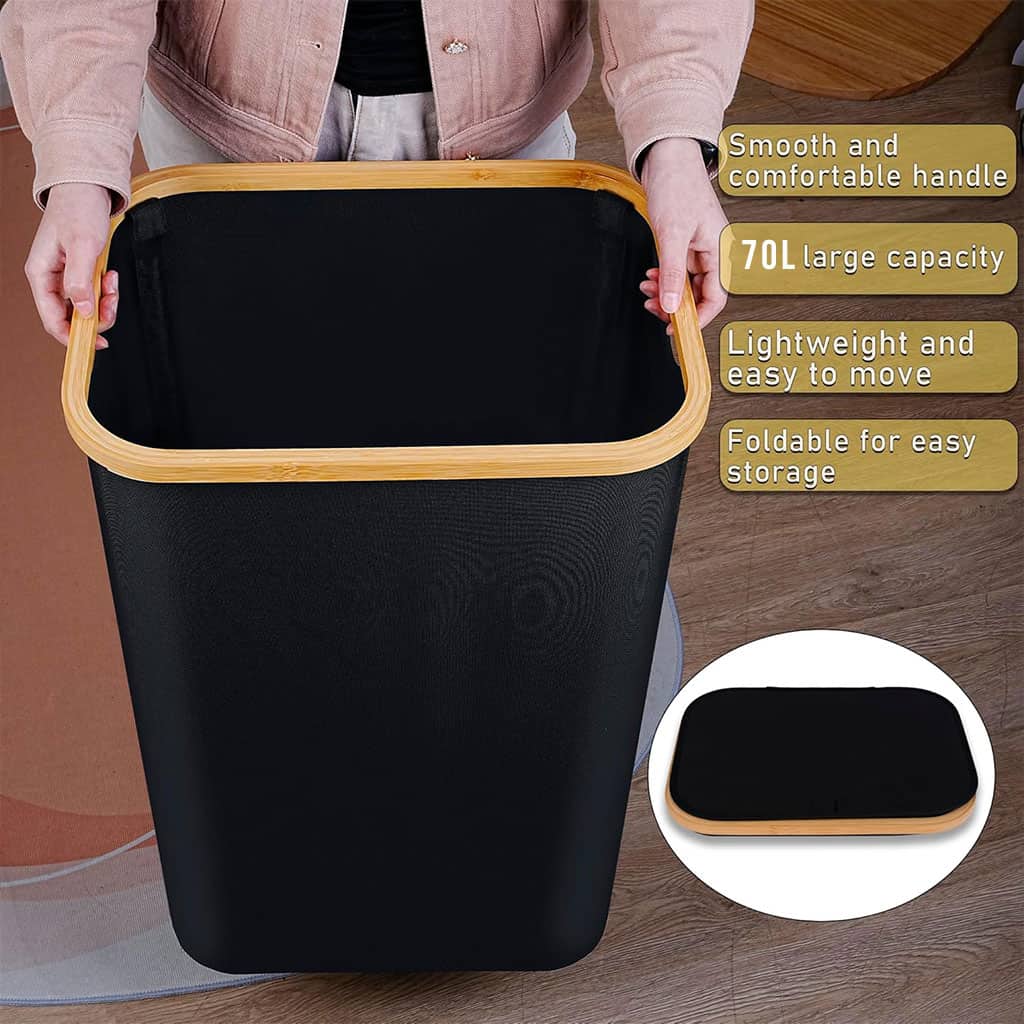 Panier à linge pliable de haute qualité 70L avec couvercle – سلة أغراض منزلية — معاينة 6