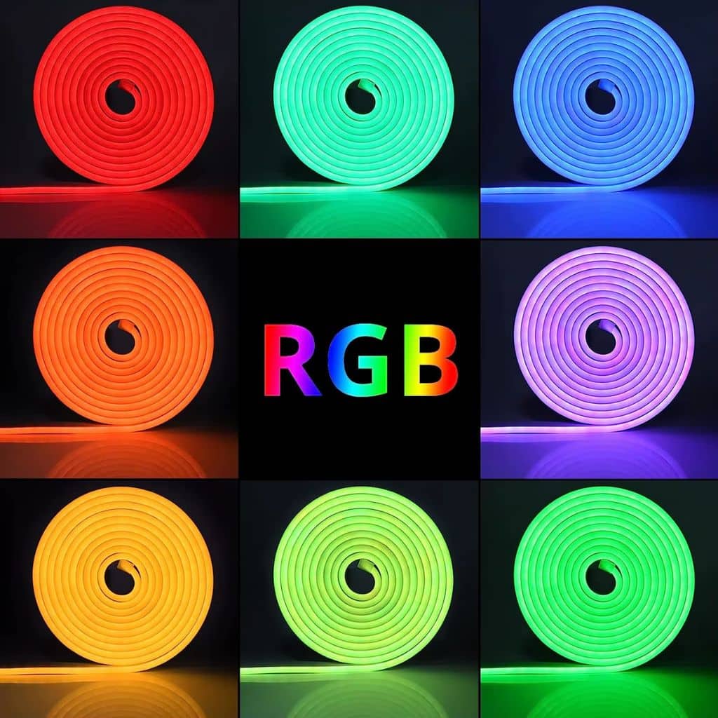 Bande LED Néon Flexible RGB 5m avec Bluetooth et USB – شريط إضاءة نيون مرن بطول 5 أمتار مع بلوتوث — معاينة 4