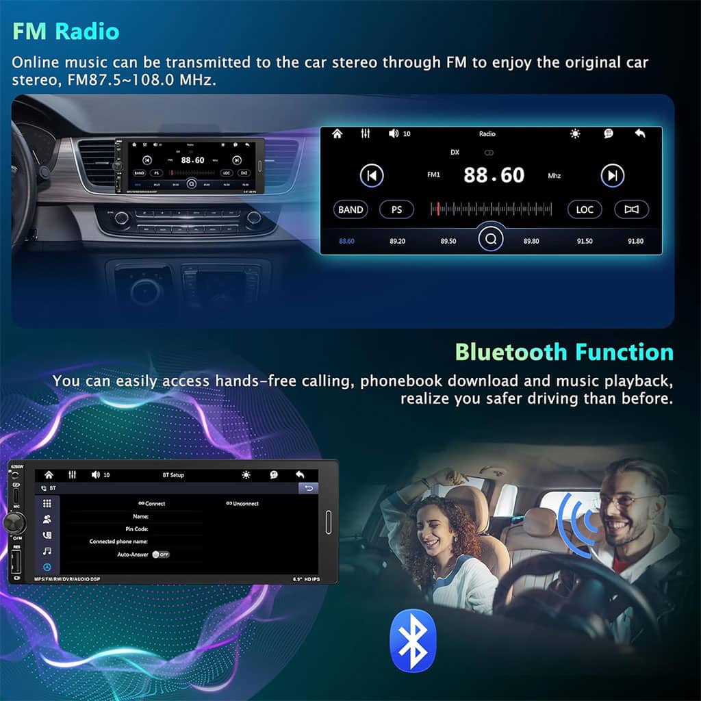 جهاز راديو سيارة لمسي | Autoradio 1 DIN 6.9 Pouces | CarPlay Wireless Android Auto — معاينة 2