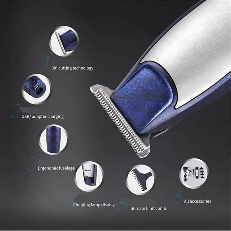 Tondeuse à cheveux électrique Zero Sans Fil KEMEI KM-5021 Waterproof — معاينة 4