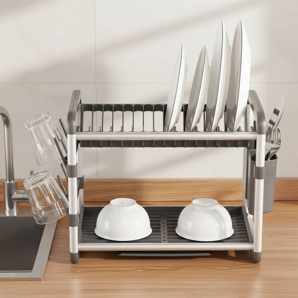 Egouttoir à Vaisselle en Aluminium de Haute Qualité 2 étages SX-842 – منظم أواني الغسيل — معاينة 6