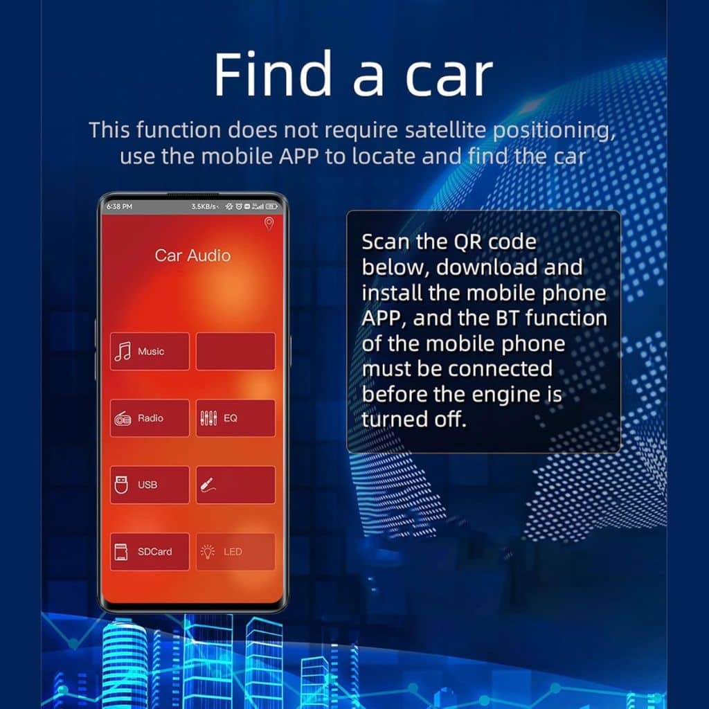 Autoradio Bluetooth Simple DIN avec Support Téléphone – راديو سيارة بلوتوث بسيط مع حامل هاتف — معاينة 4