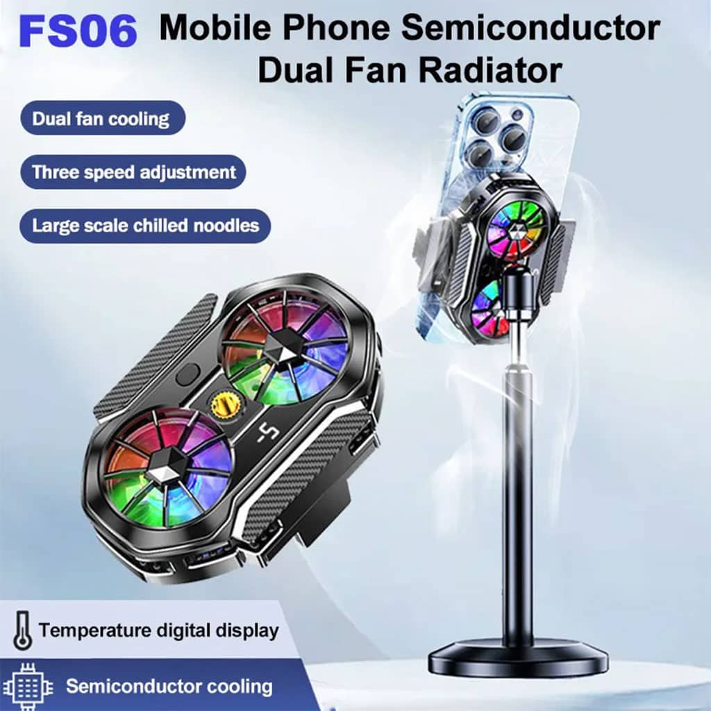 Refroidisseur de téléphone portable à double ventilateur FS06 – مبرد هواتف — معاينة 6