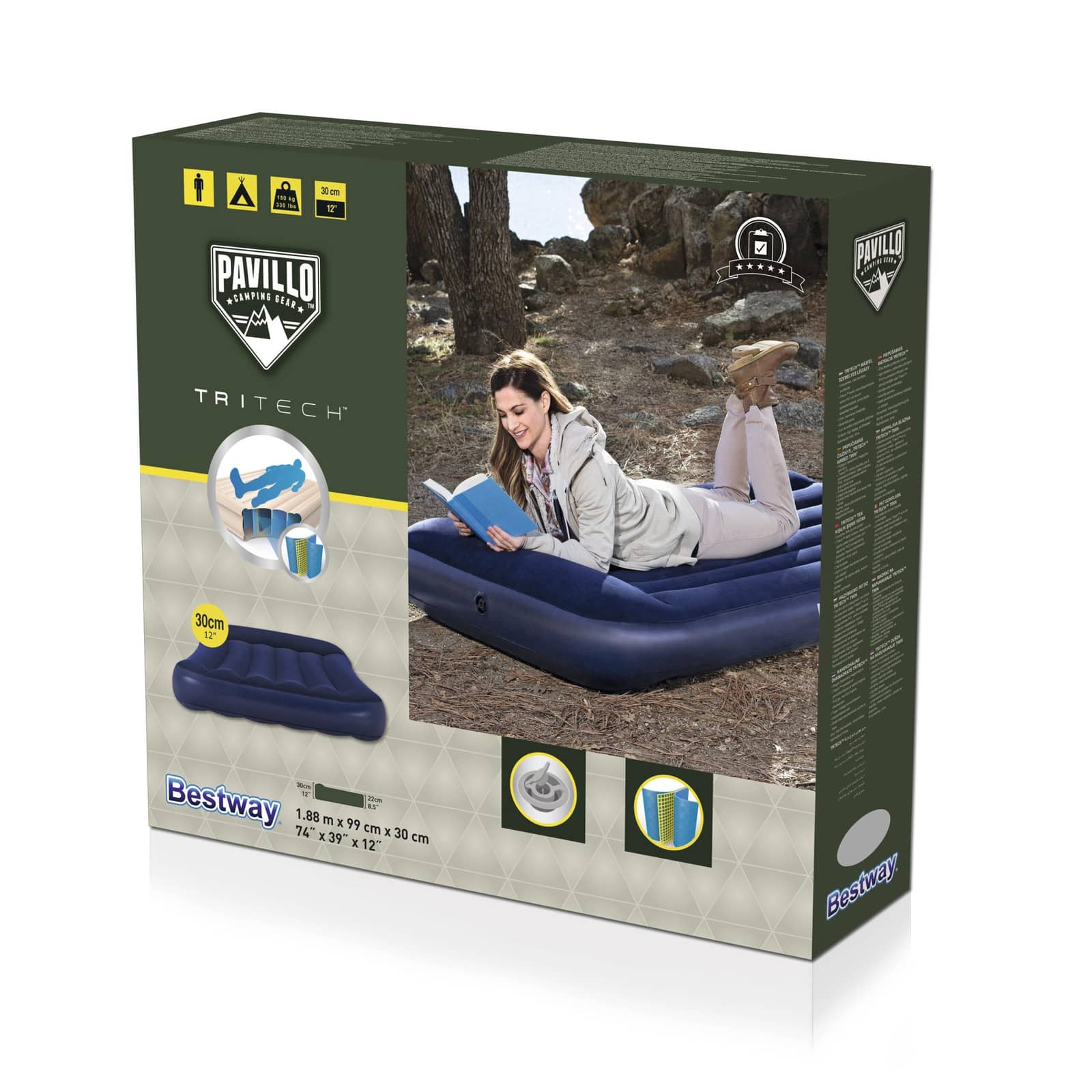 Pavillo Matelas Gonflable avec Oreiller intégrée 188x99x30 cm Bestwey #67680 — معاينة 4