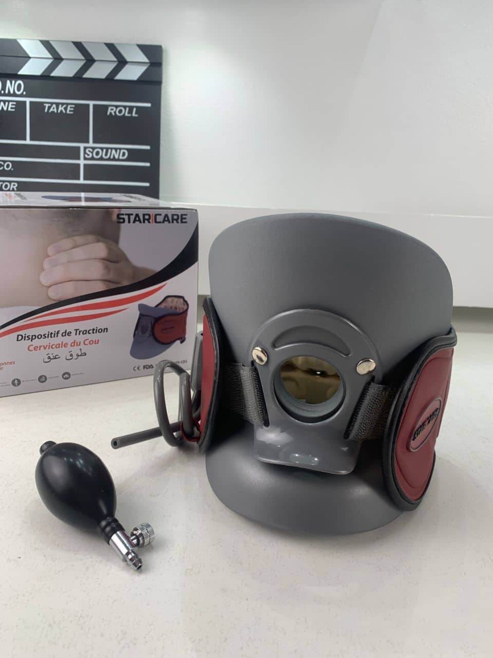 STARICARE Civière de cou gonflable et rétracteur de traction cervicale avec pompe – أداة تصحيح وضعية العنق — معاينة 10