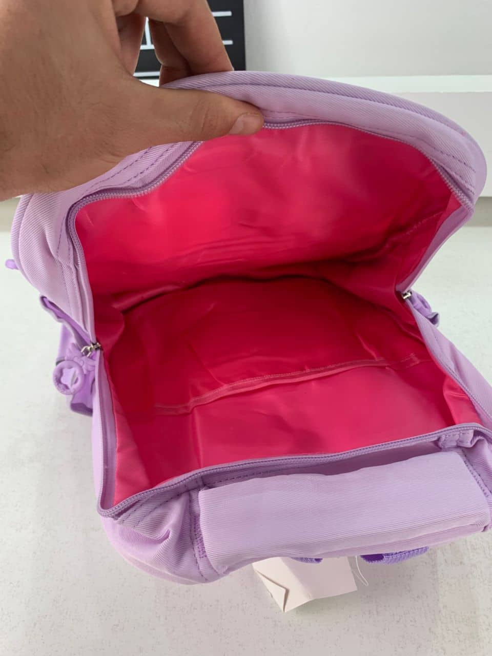 Sac à Dos Enfant Ludique avec Plusieurs Compartiment et un Peluche LM-5122 Mauve – حقيبة ظهر للأطفال بنفسجي — معاينة 6