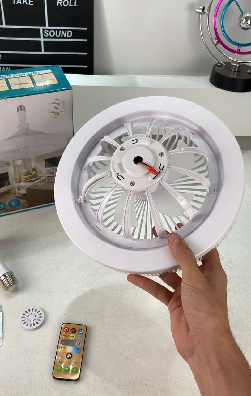 Lampe et Ventilateur de plafond silencieux avec télécommande 30W 220V — معاينة 8