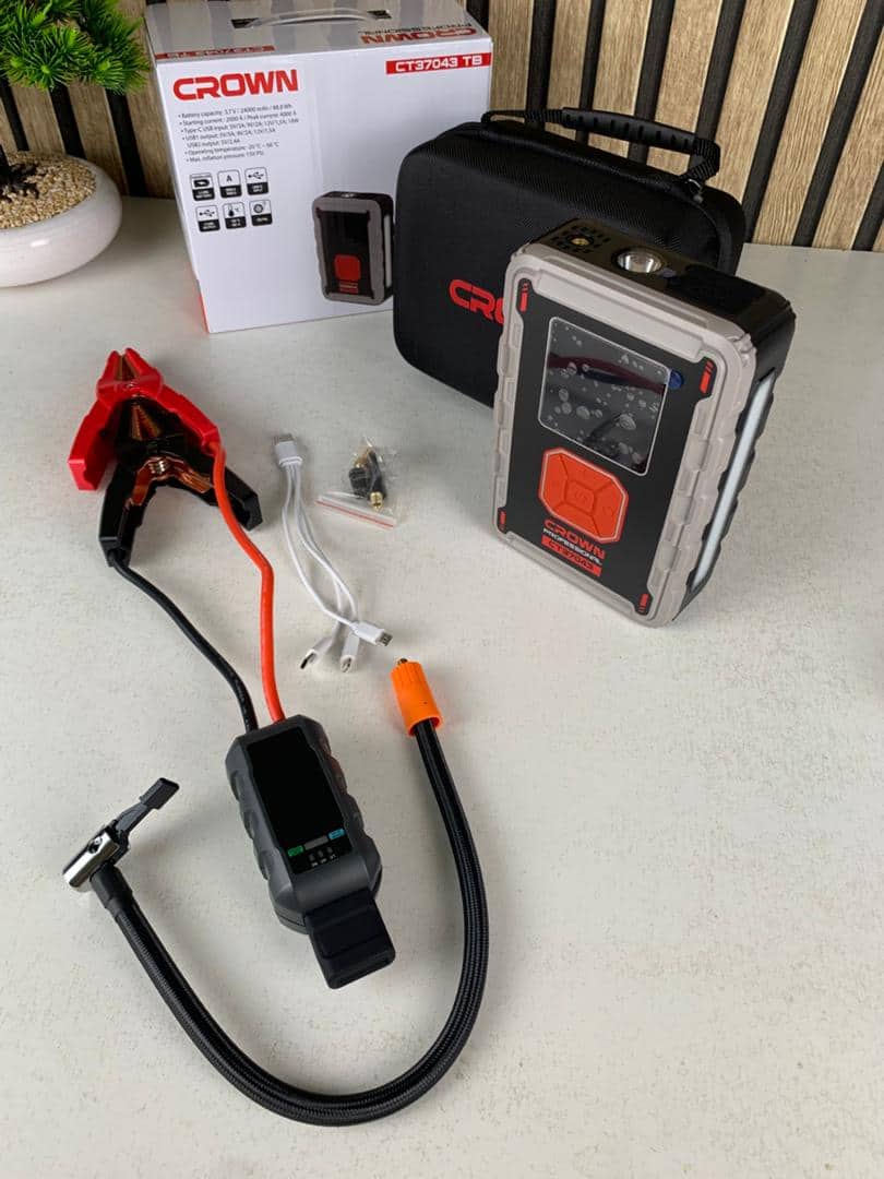 Compresseur De Voiture Avec Booster Batterie 24000mAh CROWN CT37043TB — معاينة 5