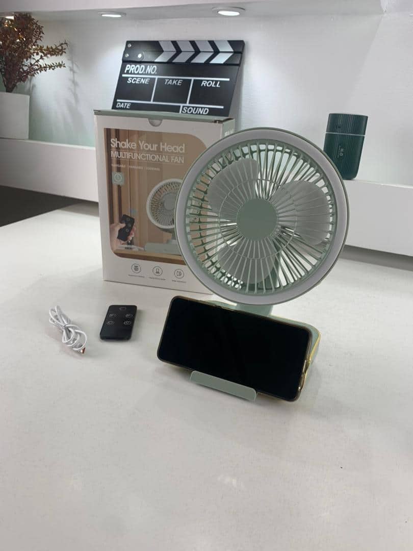 Ventilateur de Bureau Rechargeable Rotatif avec Lumière LED – مروحة مكتب قابلة للشحن — معاينة 8