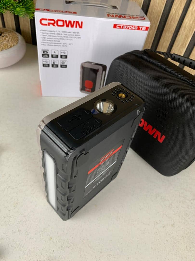 Compresseur De Voiture Avec Booster Batterie 24000mAh CROWN CT37043TB — معاينة 7