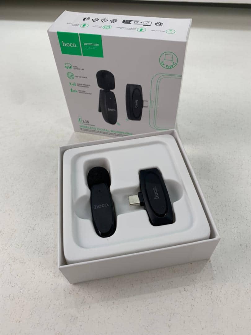Hoco L15 Microphone Cravate Sans fil Type-C – ميكروفون لاسلكي أصلي — معاينة 8
