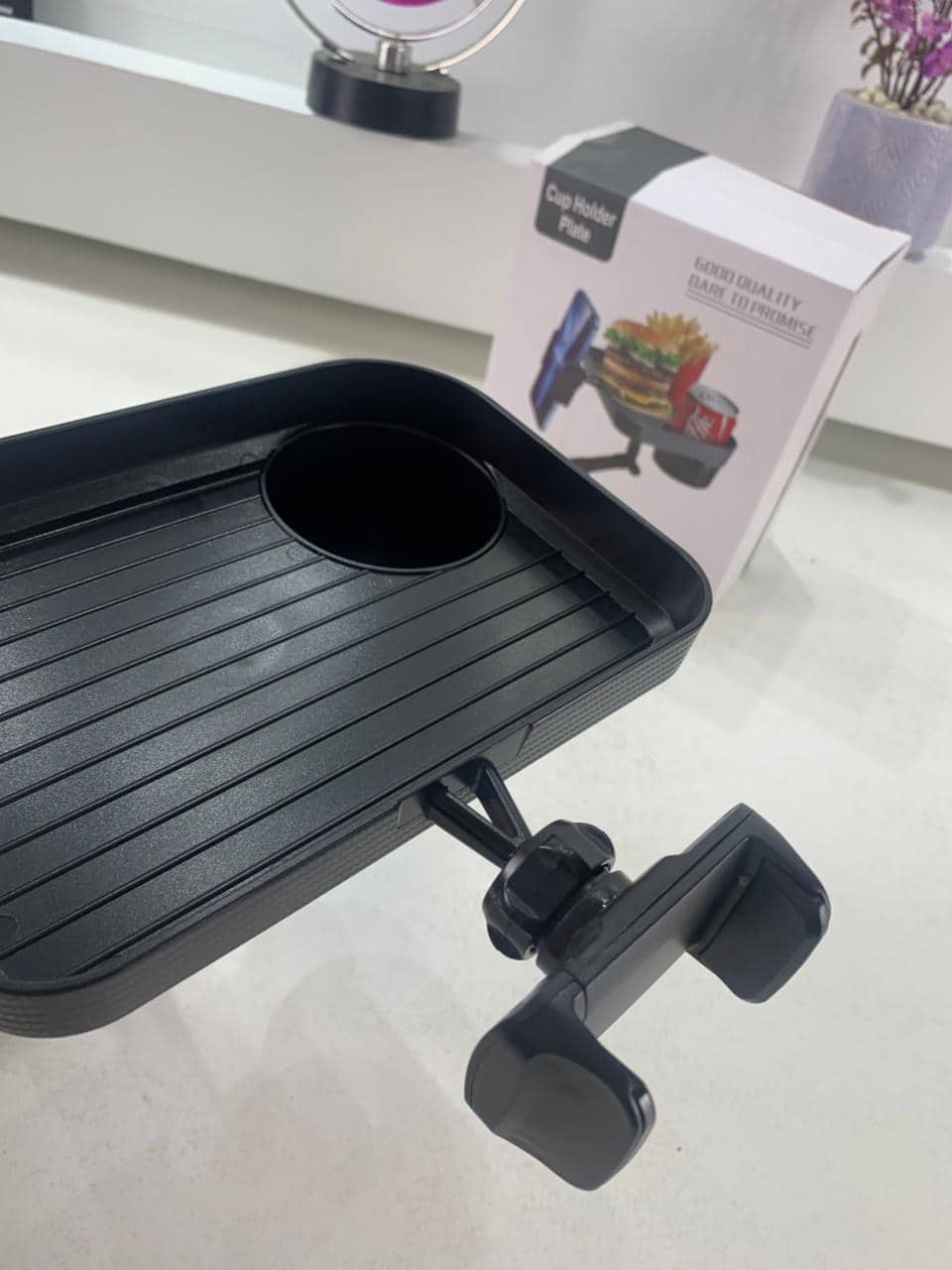 Plateau et Porte-Gobelet avec Support Téléphone pour Voiture – حامل مأكولات ومشروبات مع موضع للهاتف — معاينة 9