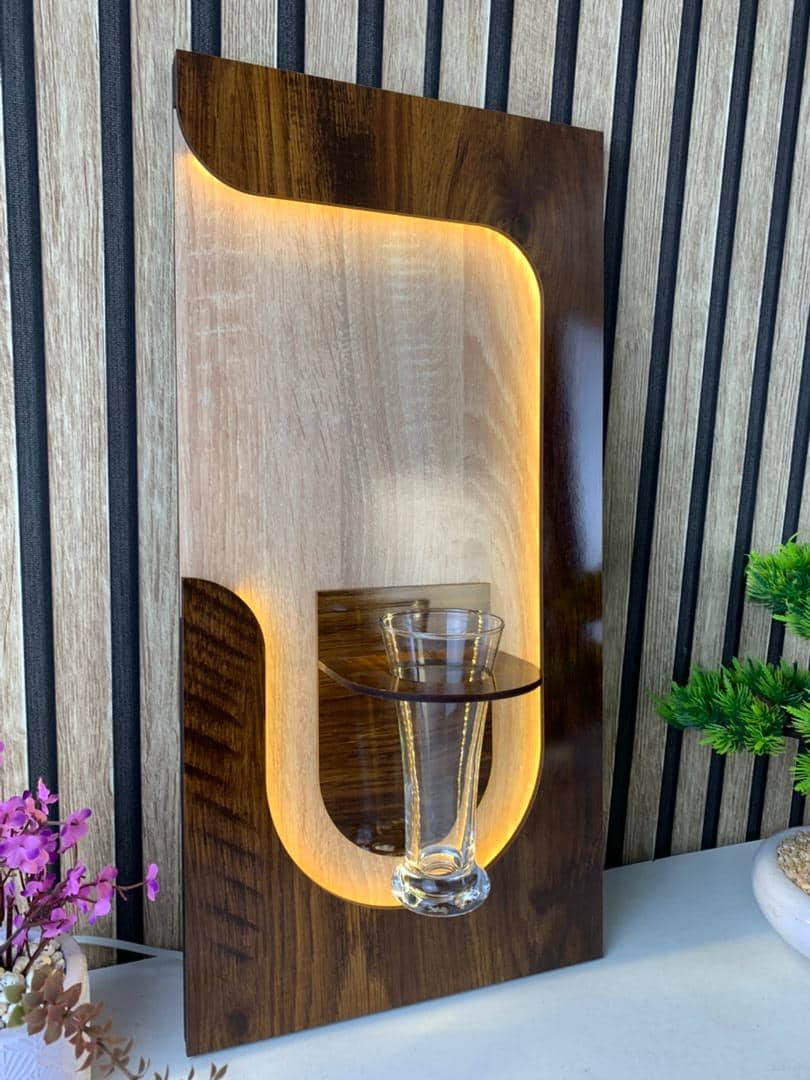 Panneau Mural Décoratif avec Éclairage LED Design Moderne en Bois V2 — معاينة 5