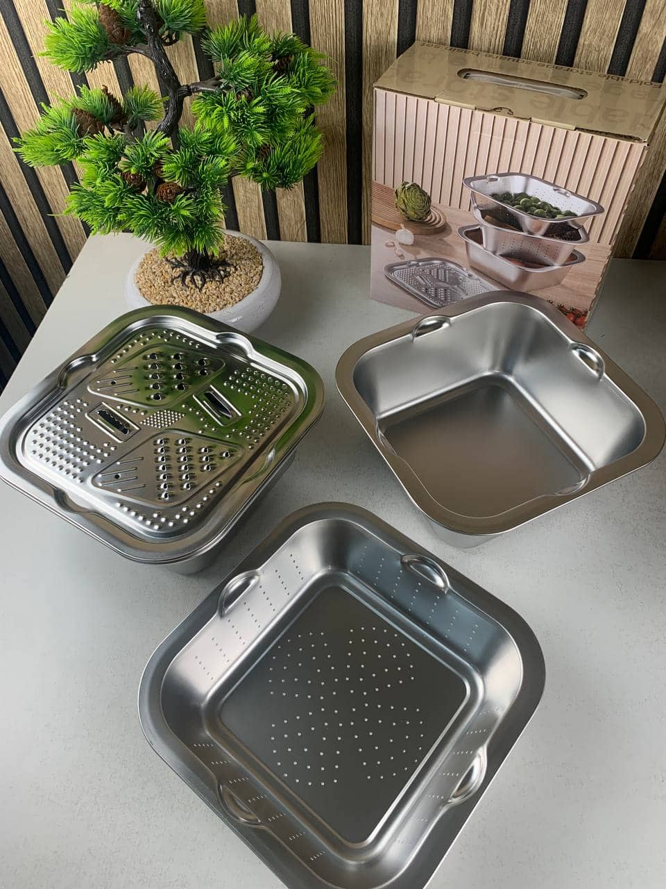 مفرمة وقطاعة خضر | Râpe Delaval Inox 3 EN 1 | مع سلة تصفية — معاينة 9