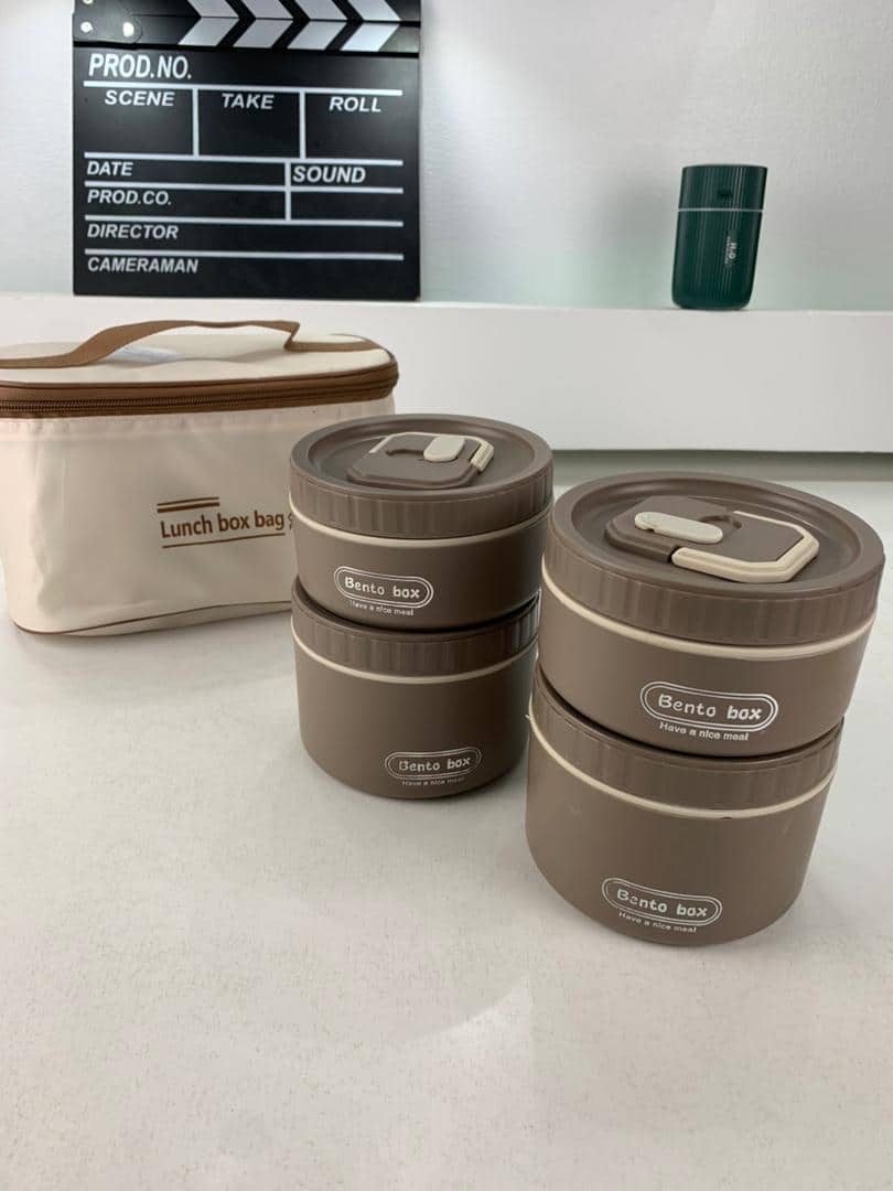 Lunch Box 4 étage avec Sac Isotherme Isolant – حافظة طعام حرارية 4 طبقات قابلة للاستخدام في الميكروويف — معاينة 6