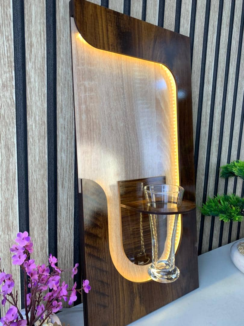Panneau Mural Décoratif avec Éclairage LED Design Moderne en Bois V2 — معاينة 4