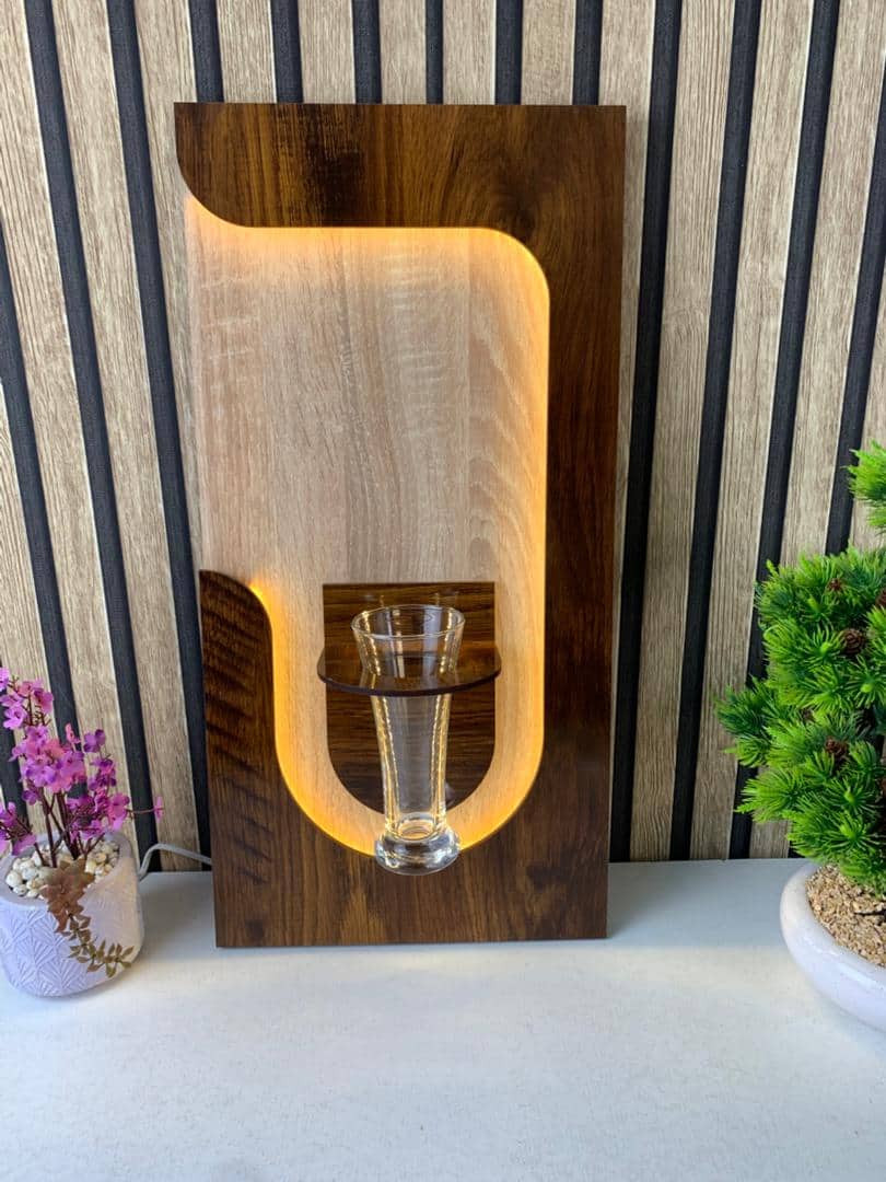 Panneau Mural Décoratif avec Éclairage LED Design Moderne en Bois V2 — معاينة 2
