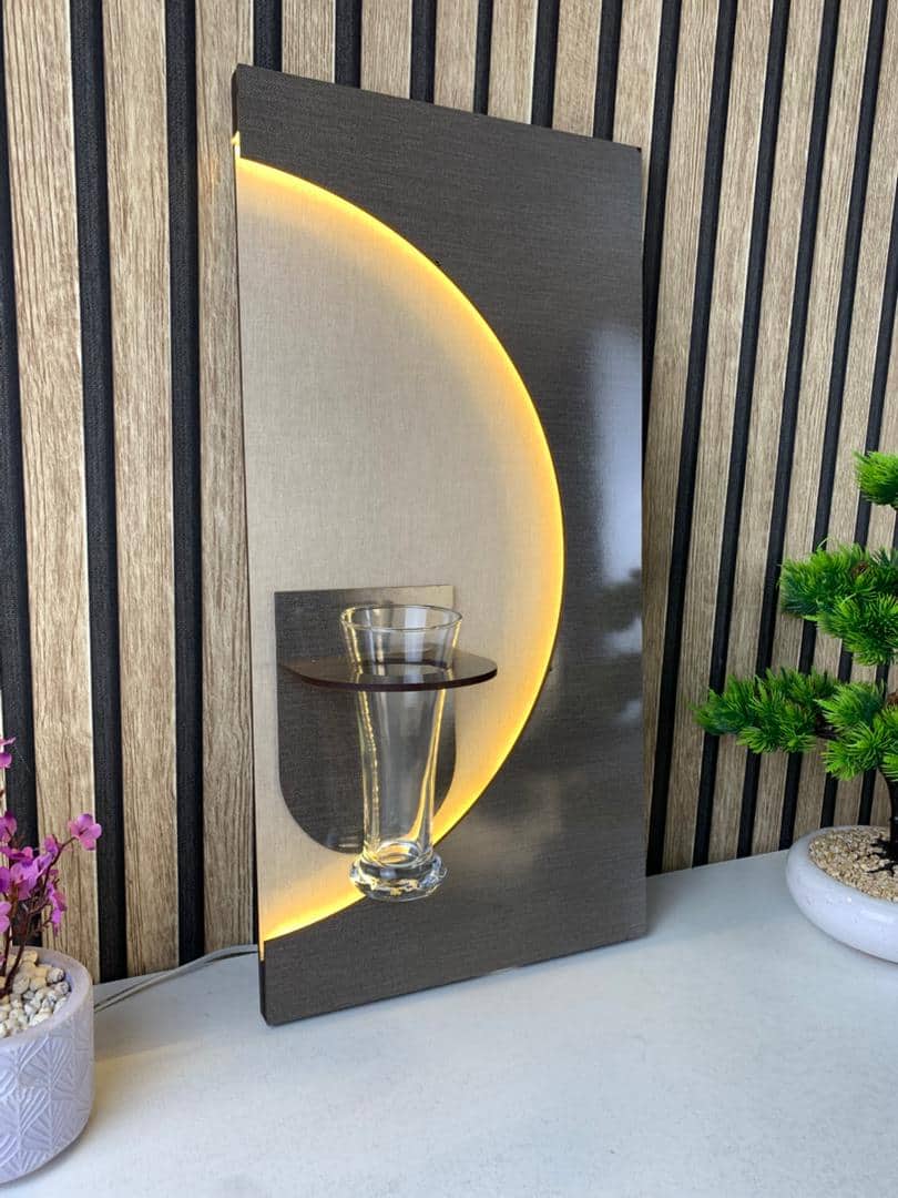 Panneau Mural Décoratif avec Éclairage LED Design Moderne en Bois V4 — معاينة 4