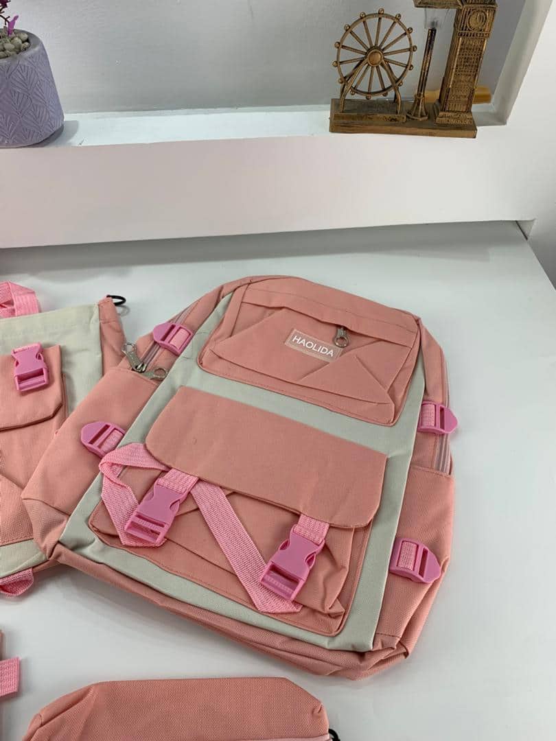 Ensemble de sacs d’école Kawai pour adolescents 4Pcs HAOLIDA V2 Rose – محفظة 4 قطع كاواي وردي — معاينة 5