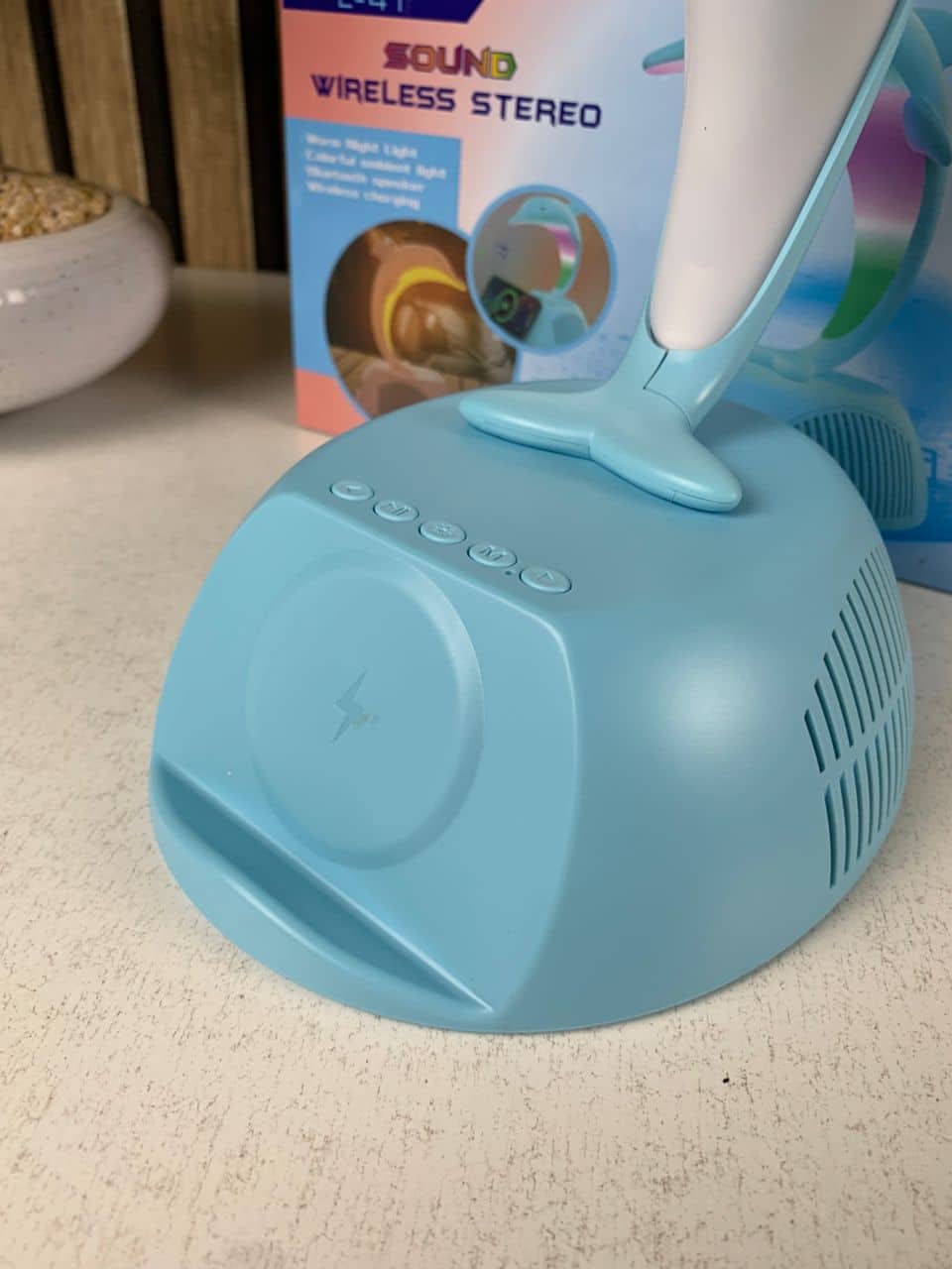 Haut-Parleur Bluetooth Dauphin avec Lampe d’Ambiance LED RGB et Chargeur Sans Fil 15W — معاينة 10