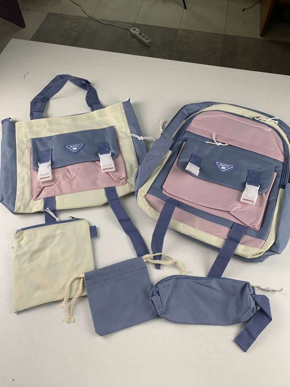 Ensemble de sacs d’école Kawai pour adolescents 5Pcs Guiyu V1 Bleu – محفظة 5 قطع كاواي أزرق — معاينة 5