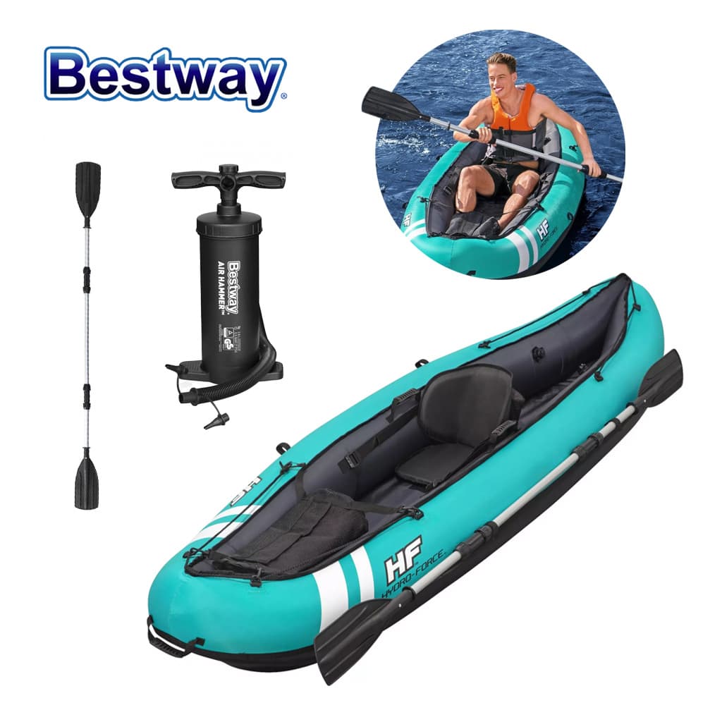 Hydro-Force Kayak Ventura Canoë Pompe+Rame Et Siège 130kg Bestway-65118 - Camping et Randonnée - صورة 1