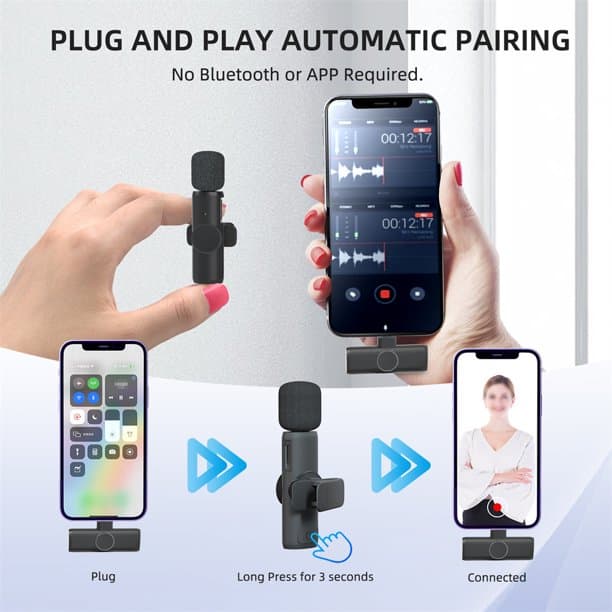 K11 Microphone-cravate sans fil Recording Audio Video Androïd / iPhone  - Électronique - صورة 5