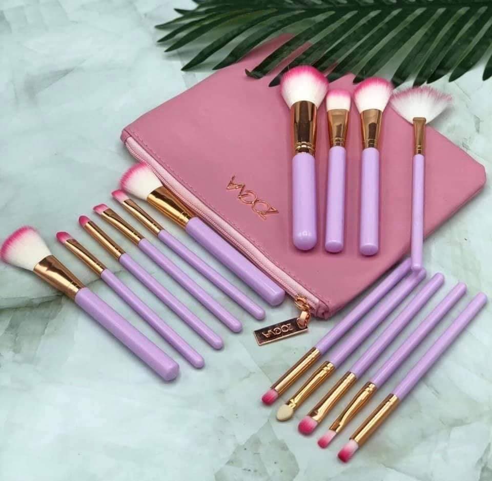 Lot de 15 Pinceaux zoeva professionnels avec trousse - Soins et Beauté - صورة 4
