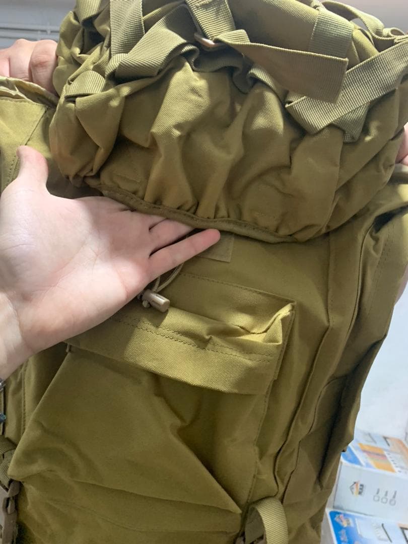 Sac à dos Randonnée professionnel en toile de Camouflage étanche à double épaule 90 L – kaki - Camping et Randonnée - صورة حقيقية 7