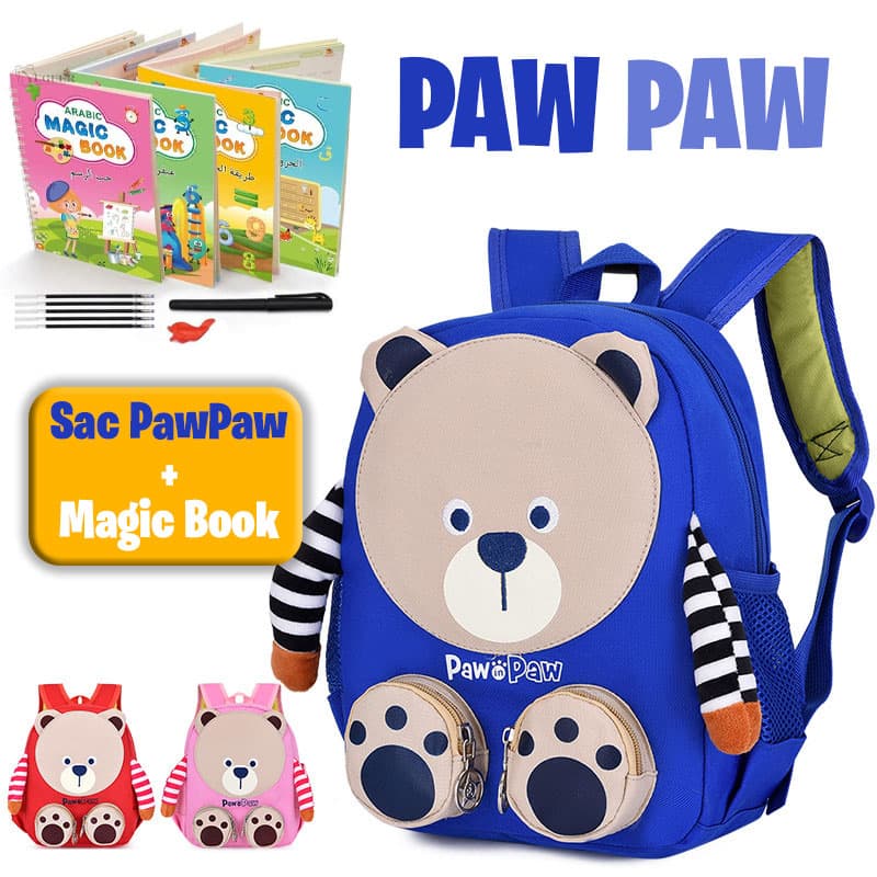 PACK Sac à dos Mignon PAW PAW + MAGIC BOOK طقم 4 كتب لتعليم الأطفال - Camping et Randonnée - صورة 1