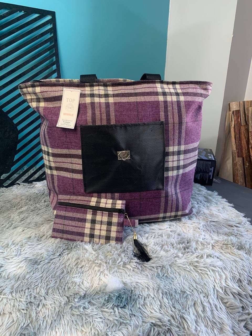 Sac à main burberry Grande capacité avec un  portefeuille pour femme - Sac à dos et Mode - صورة 4